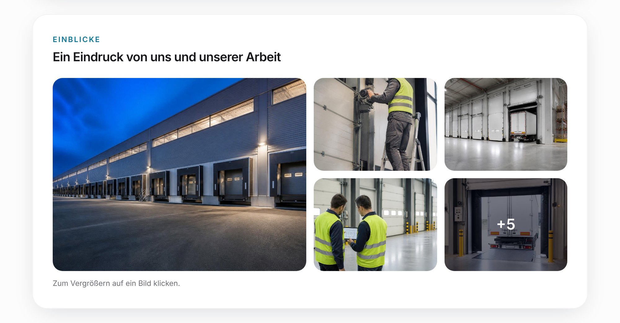Screenshot: Bildergalerie „Einblicke“ aus Empfängersicht